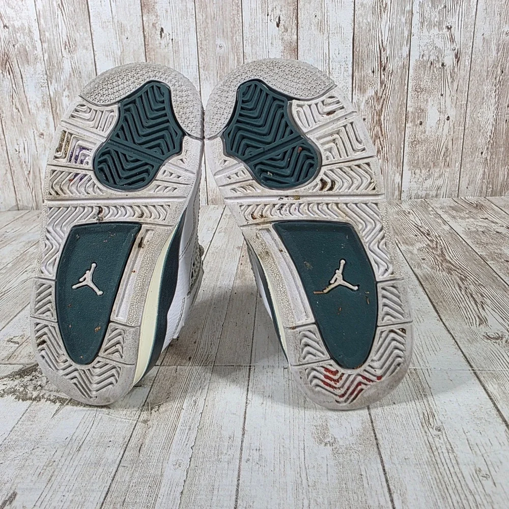 Jordan 4 Retro Toddler White Teal Green Basketball Shoes Size‎ 8c